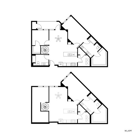 A black and white image of a floor plan for a building labeled B5_LOFT.